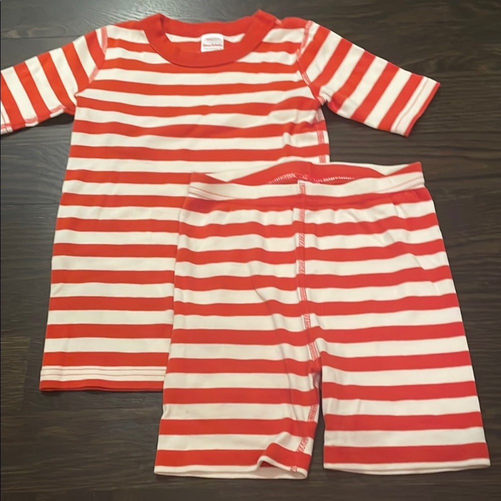 Striped Kids Pajamas in Red and White